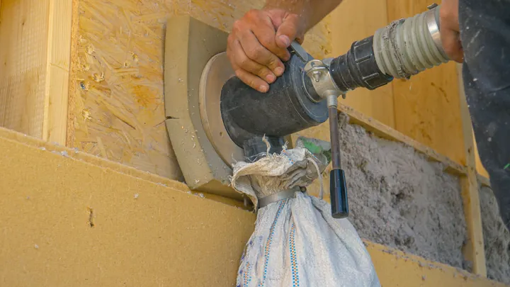 Cleaning out a supply duct with a vacuum hose
